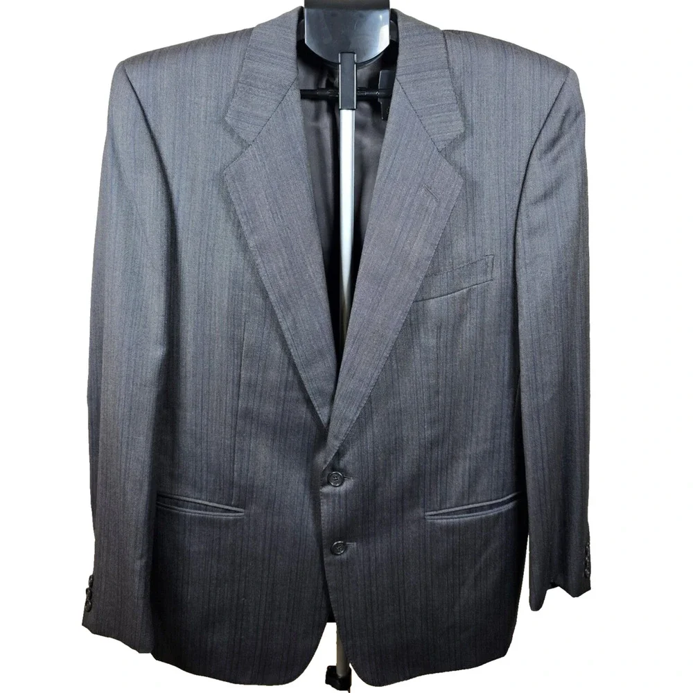 Ermenegildo Zegna Suit Jacket Blazer Mens Gray Wool 44 US 54 IT